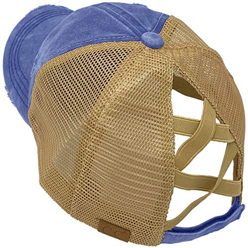 Image of C.C Ponytail Criss Cross Messy Buns Ponycaps Baseball Cap Dad Trucker Mesh Hat