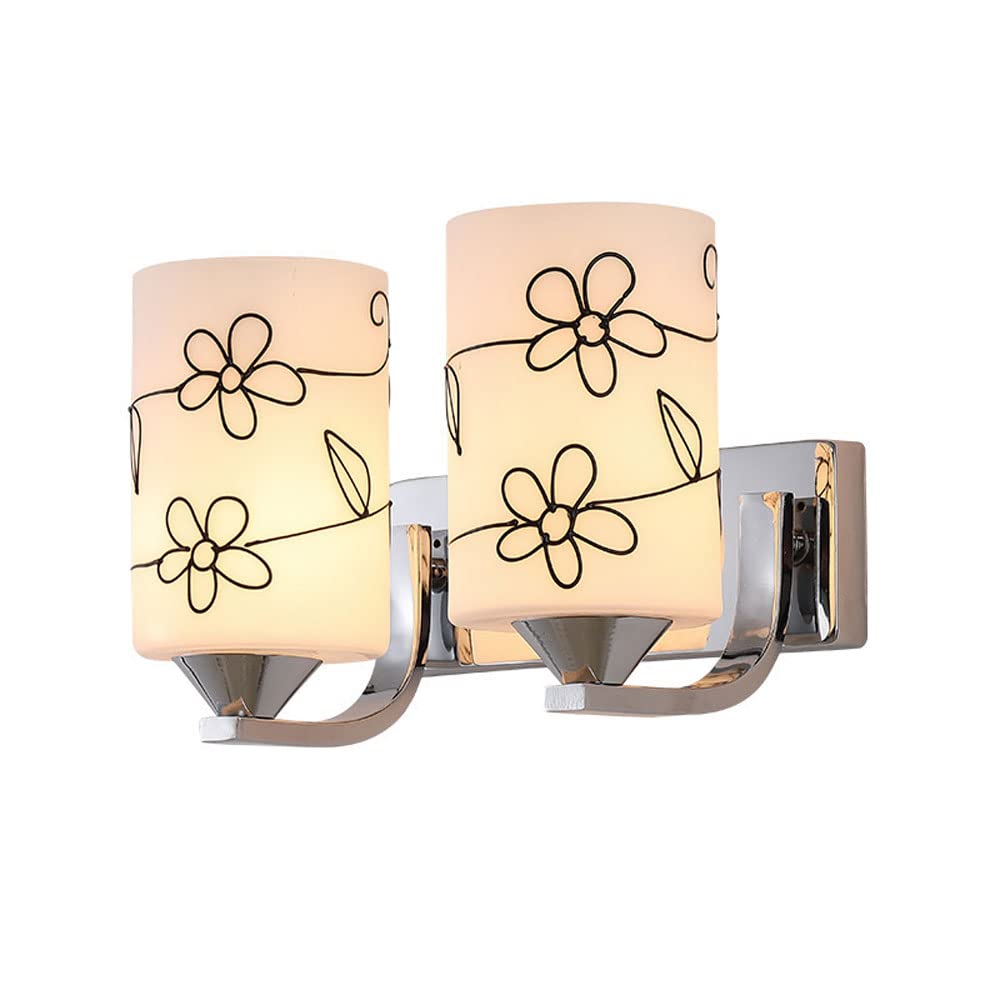 Kbuukyyxouy One Color Simplicity E27 Double Wall Sconce, Fashion Vintage Decor Wall Lamp Fixture, Single Head Metal Glass Wall Lighting, For Warehouse Fireplace Dining Room Wall Lights