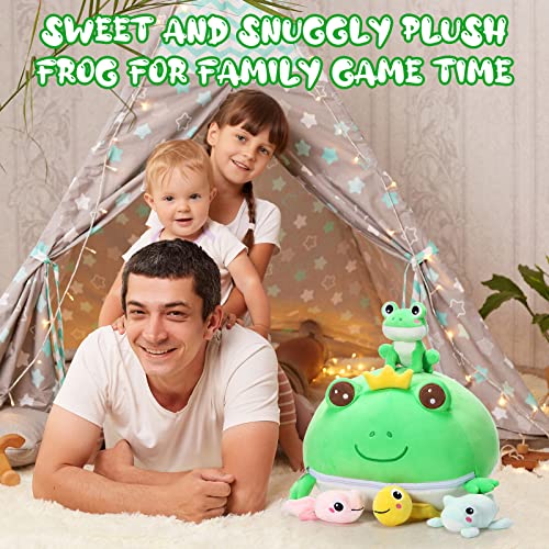 Pangda Frog Plush Frog Stuffed Animal for Kids 14 Inches Frog Toy Pillow with 4 Plush Frog Babies Toy Gift for Kid, Boys Girls Birthday Favor Christmas Decor - Image 8