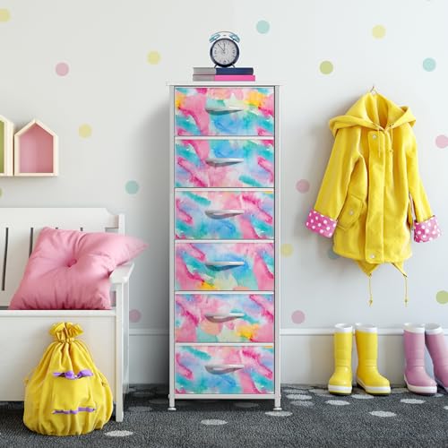 Sorbus Dresser for Kids Bedroom, Wood Top (6 Drawer, Watercolor) - image 6