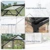 Takywep 6x4FT Greenhouse, Polycarbonate Walk-in Greenhouse with Aluminum Steel Frame, Outdoor Garden Shelter with Adjustable Roof Vent and Sliding Door, Backyard Winter Growing Structure, Black #3