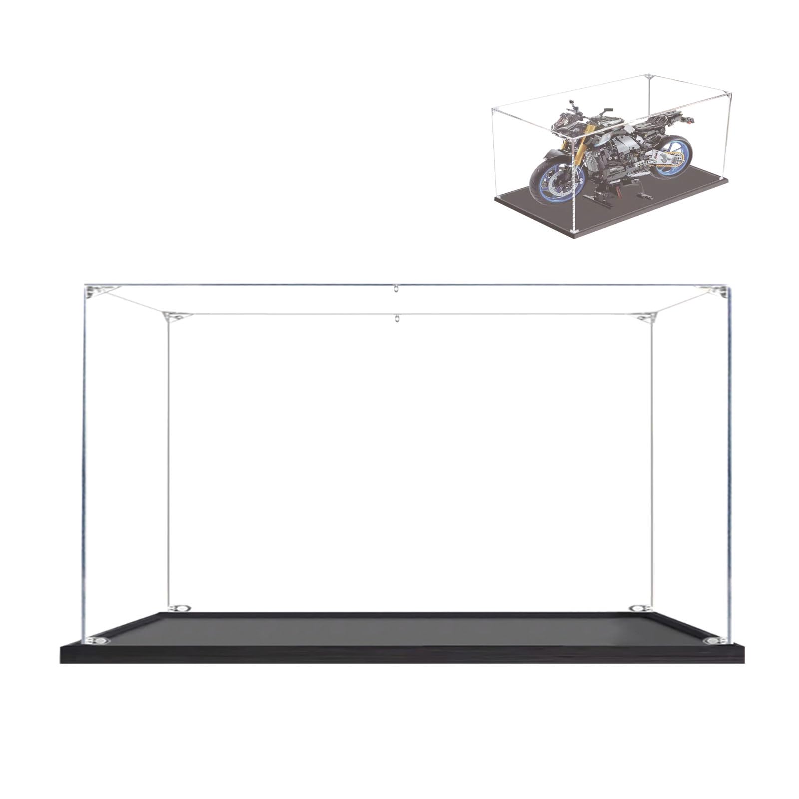 Teca Vetrina per Lego 42159/42202, Acrilico Trasparente Vetrina Collezione Espositiva per [Yamaha-MT10 SP/Ducati-Panigale V4S] - 50x20x35cm | 2mm