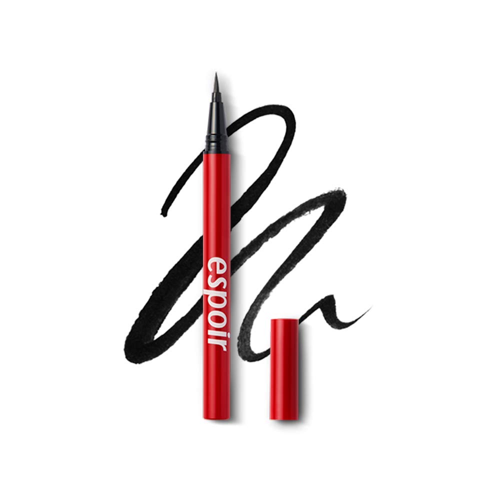 ESPOIR Nomudging Brush Liner #1 Intense Black | Thick Adhesive Non-Clogging Highly Resilient Eyeliner for a Perfect Line