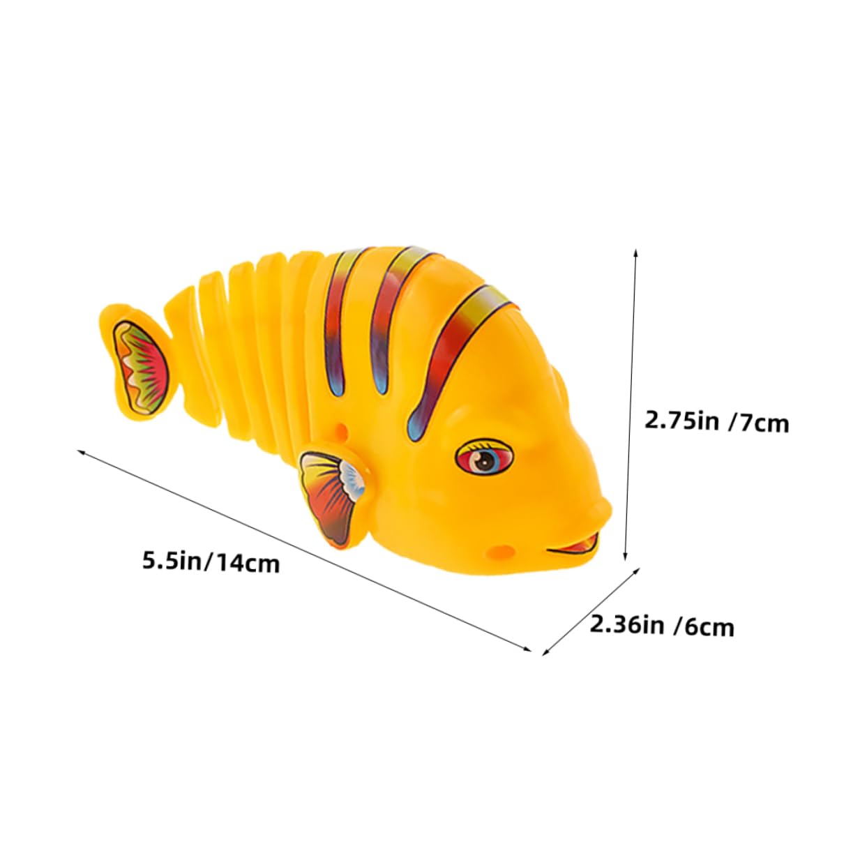 YARNOW 3pcs Wind Up Cartoon Fish Novelty Simulation Fish Walking for Fun Interactive Play for Parties and Home Decoration Random Colors Random Color