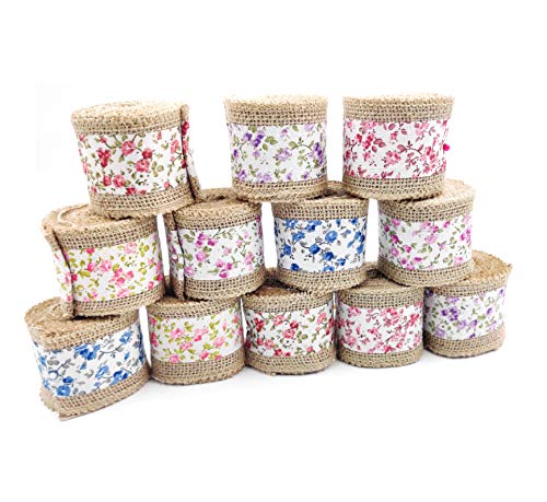 R H lifestyle 2 mtr 6cm Natural Jute Burlap String Hemp Rope Lace for DIY Decoration (Jute Roll with Printed Lace, Pack of 12) ANC2589 (B08M91QXQ5) Amazon Price History, Amazon Price Tracker
