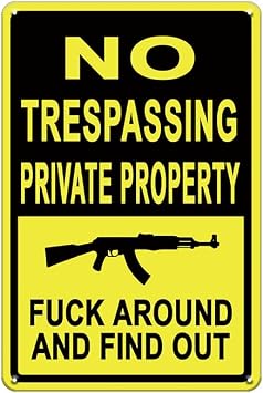 Warning Signs No Trespassing This Property is Protected by God Metal Aluminum Wall Signs Community Residential 8x12 Inch