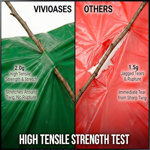Image of VIVIOASES 2.0g Extra Thick Dog Poop Bags, 33% Thicker Heavy Duty Leak-Proof Pet Waste Bags, Lavender Scented, 240 Count (16 Rolls), Opaque & Puncture Resistant (Pack of 2)