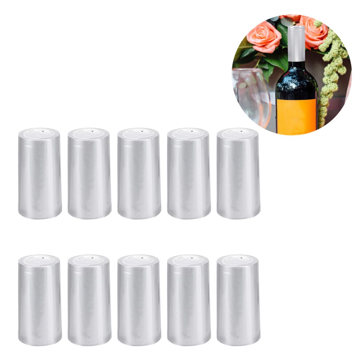 Garneck Cápsulas Termoencogibles para Botellas de Vino 30 MM Color Plateado 200 Unidades Fundas para Tapones Pestaña Desprendible Uso Profesional para Bodegas Bares y Hogares