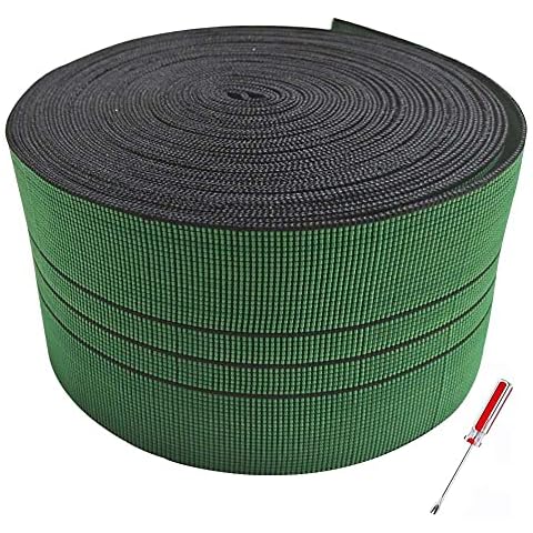 12 Metres of 2.9" (90mm) Sofa Elastic Webbing for DIY Upholstery,Couch, Chair Seat Stretchy Spring Alternative Roll with Tack Lifter Tool Cover