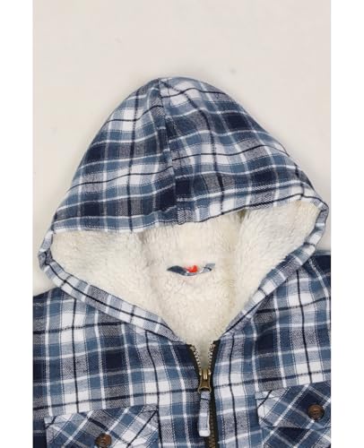 Image of ZENTHACE Boys Sherpa Fleece Lined Flannel Jacket