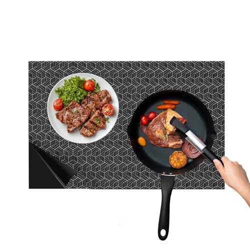 ADASTONE Large Induction Hob Protector Mat 78x52cm Silicone Induction Hob Cover for Cooktop Heat Resistant Anti Slip BPA-Free Scratch Protector Multifunctional Silicone Mat for Induction Hob