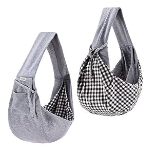 FDJASGY Small Pet Sling Carrier-Hands Free Reversible Pet Papoose Bag Tote Bag with a Pocket Safety Belt Dog Cat for Outdoor Travel Charcoal Gray FDJASGY Small Pet Sling Carrier-Hands Free Reversible Pet Papoose Bag Tote Bag with a Pocket Safety Belt Dog Cat for Outdoor Travel Charcoal Gray
