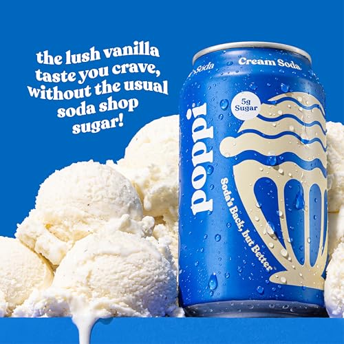 Image of Poppi Prebiotic Soda, Cream Soda, 12 Oz, 12 Pack