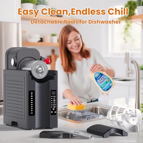 Slush-Maschine, kein Eis nötig, Slush-Maschine für Zuhause, Frozen Drink Maker mit 6 voreingestellten Programmen für Margaritas, Frappés, Milchshakes und mehr, LED-Display, Selbstreinigung – Bild 8