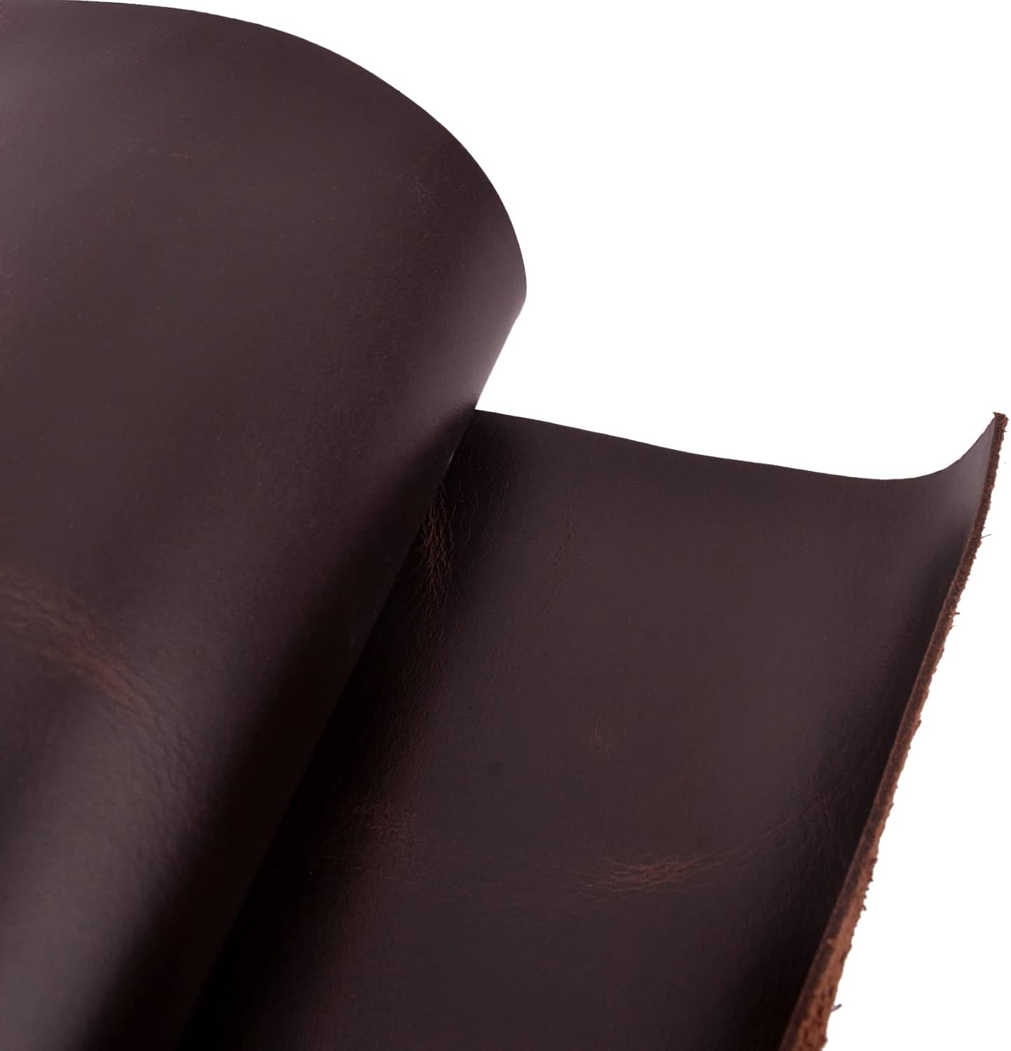 5-6 oz (2.0mm) Thickness Oil Waxed Leather Pre-Cut Cowhide Leather Vegetable Tanned for Tooling, Holsters, Knife Sheaf, Carving, Embossing, Stamping, Dyeing (Brown, 12"x24")