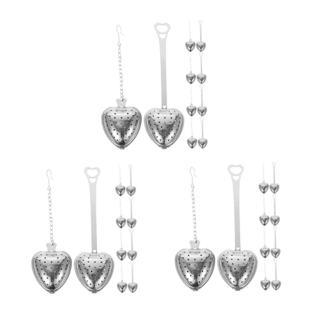ABOOFAN 30 Piezas Corazón de infusor de té infusor de té inoxidable en forma de corazón Plata