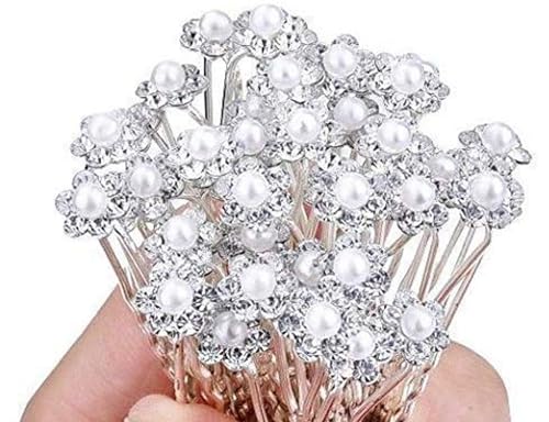 Rubela Beautiful White Pearl Hair Jewelry Bridal Hair Pin Juda Pins 12 pcs (White)