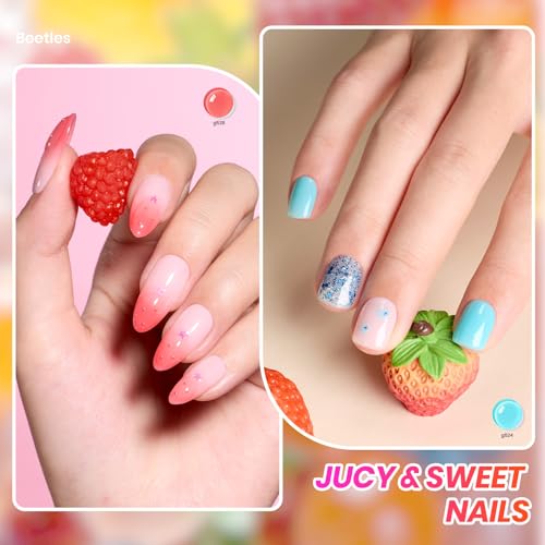 Image of Beetles Candy Spritz Neon Gel Nail Polish Set - 6 Colors Summer Jelly Gel | Nail Kit Yellow Orange Red Purple Blue Green Sheer Translucent Effect Soak Off UV Nail Art Gift Manicure for Women