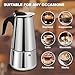 Imagen de DITOSH Cafetera Espresso de 2 Taza de Acero Inoxidable Moka Pot Cafetera Espresso Percoladora Cafetera Italiana Capaz Cafetera Moka Cafe Classic Maker Para el Hogar y Camping 100ml 3