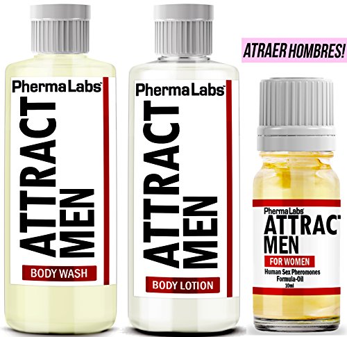 PhermaLabs Feromonas Para Mujer - Atraer Hombres - Mini Kit de Viaje Incluye: Aceite Corporal, Crema Corporal y Jabón Corporal Para Mujer