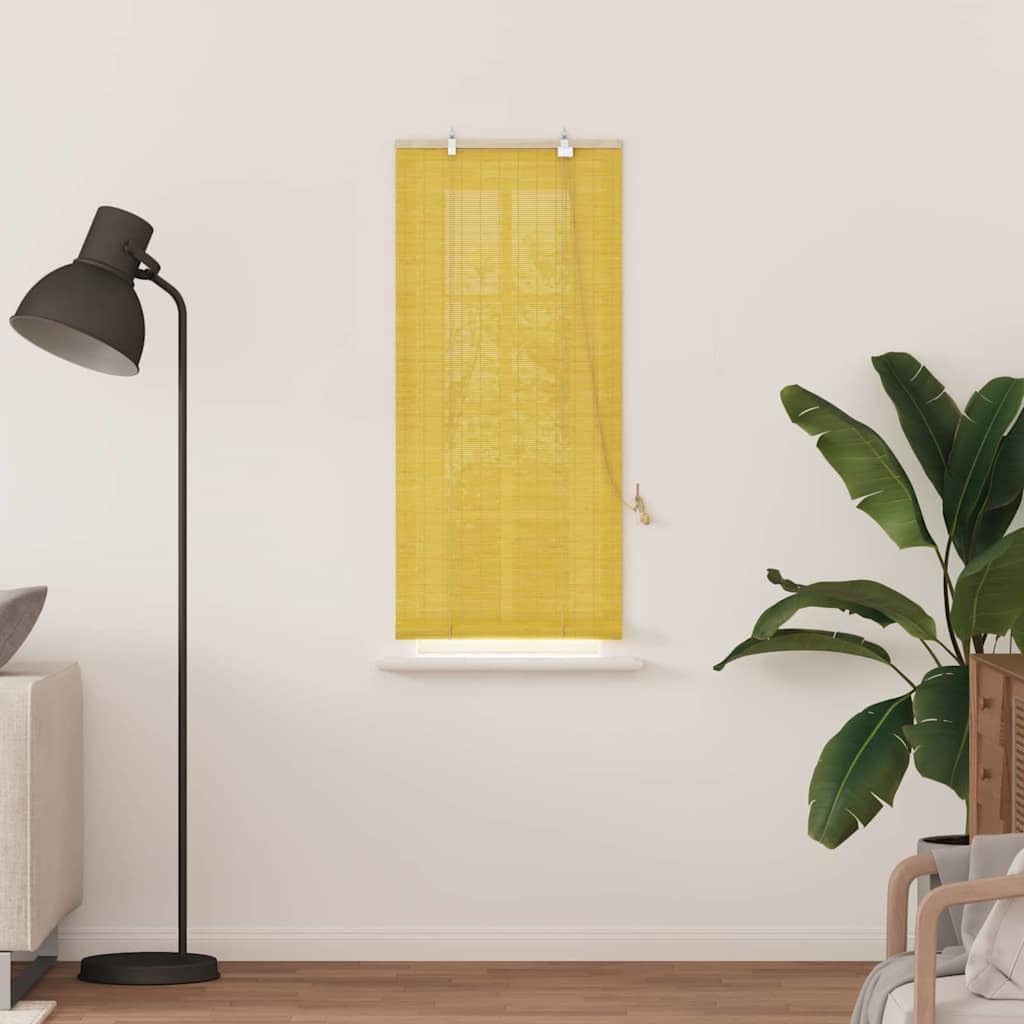 Żółta roleta bambusowa 60 x 160 cm