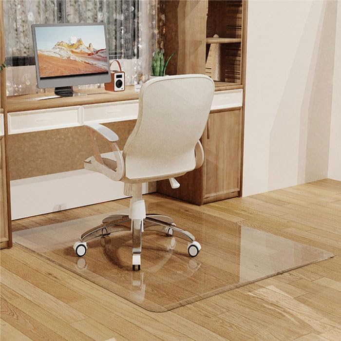 Image of MESAILUP Beveled Edge Office Chair Mat for Carpet or Hardwood Floor Crystal Clear, 36 inch x 48 inch for a Smooth Glide and Easy Roll On /Off, Heavy Duty and Non-Slip Floor Ultimate Clear Chair Mat Set of 2