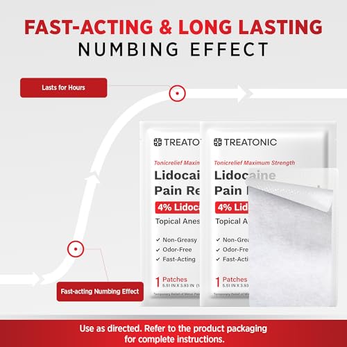 Image of Treatonic Lidocaine Numbing Cream & Patches Set: 5% Lidocaine Cream (2.1oz) + 4% Patches (20PCS) - Maximum Strength Topical Anesthetic for Pain Relief, Itching, Burning, Soreness, Hemorrhoid