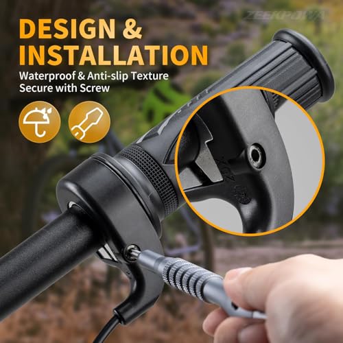 Image of Zeekpowa Thumb Throttle Twist Throttle for Bafang BBS01B /BBS02B /BBS-HD Mid Drive Motors 3-Pin Female Connector eBike Conversion Kit Accessory
