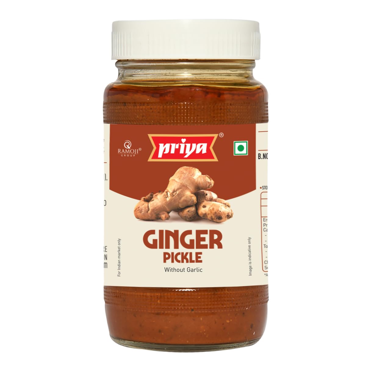 Priya Ginger Pickle without Garlic, 500g - Authentic Telugu Style Adrak Achar |Traditional South Indian Taste| Homemade Andhra Pickles|Khatta Meetha| With Tamarind Paste, Jaggery & Mixed Spices| Glass Jar-image-22