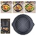 Souarts Heißluftfritteuse Silikonform Backblech rund, Airfryer Zubehör Silikon Wiederverwendbar Universal Antihaft Luftfritteuse Matten, Luftfritteuse Tablett(Grau 19x6cm,1PC)