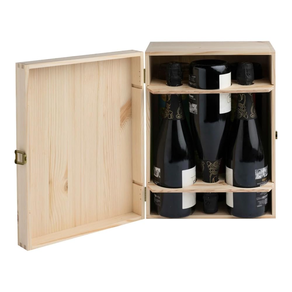 3+3 Bottiglie 750 ml |Misura Interna 33,5X25,5X19 |Custodia/Contenitore Vino/Birra|Per Compleanni Matrimoni Eventi ART. TGCOF33