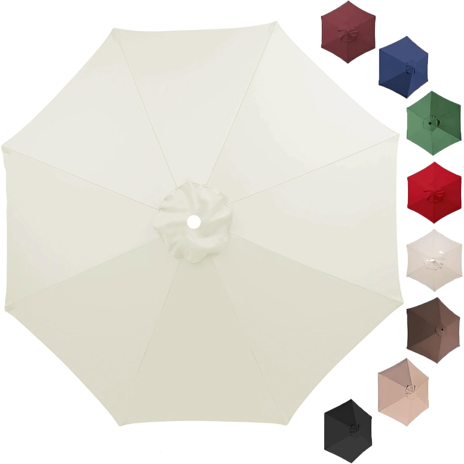SDNAM Toldo De Repuesto para Sombrilla De Patio, 2m/2.3m/2.7m/3m 6 Varillas 8 Varillas, Cubierta De Repuesto para Sombrilla, Repuesto para Sombrilla Exterior para Sombrilla Portátil(Q8,300cm/6ft)