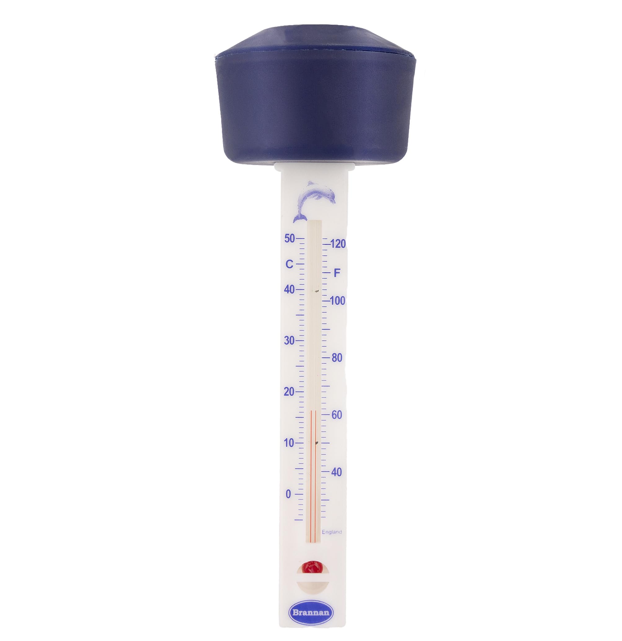 Brannan Termometro galleggiante per acqua con galleggiante blu per leggere la temperatura dell'acqua - Termometro per piscina o bagno di ghiaccio, spa, vasca idromassaggio, nuoto selvaggio