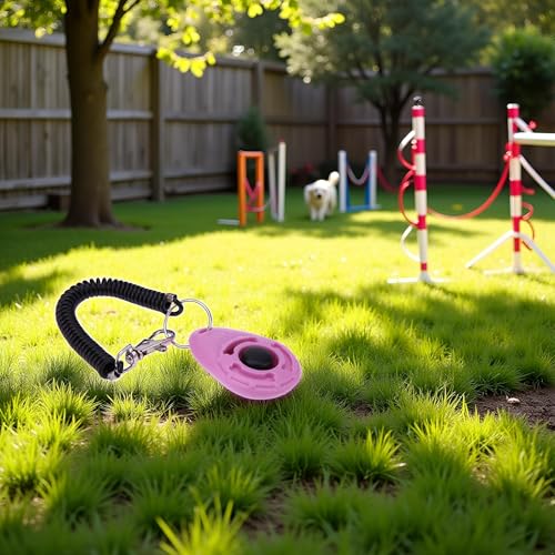 1pc Pink Clicker Easy to Use with Button Dog Training Accessories Strong and Long-Lasting,Training and Behavior Aids - Image 3