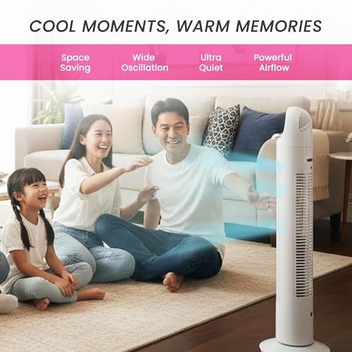 Image of Casa Copenhagen, X Pro Tower Fan, Touch &, 4 Speeds & 4 Modes, 12 Timer, 25dB Quiet Operation, High Performance Bladeless Technology, 90 Oscillation Cover Room Area up to 25㎡