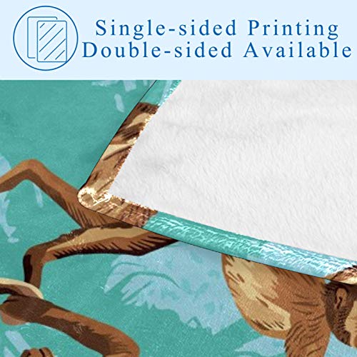 Couverture douce chaude motif singe cadeau idéal lit plage - 5