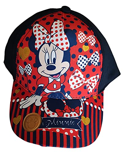 Minnie Maus Casquette de base/casquette avec motif paillettes, cœurs, nœuds pour enfants, filles et garçons, bleu, 52 Cover