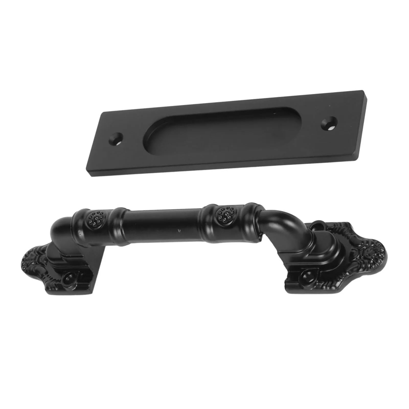 Wajjwi Black 2Pcs Door Handles Double Sided Barn Pull Handle For Gates Garages Sliding For Home