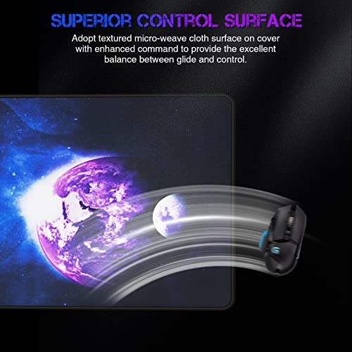 Efish Large Gaming Mouse Pad With Stitched Edges,Extended Mousepad,Durable Non-Slip Natural Rubber Base,Washable Keyboard Pad,Desk Pad For Gamer,Office & Home-Planet 800 X 300 X 3Mm #TOP3
