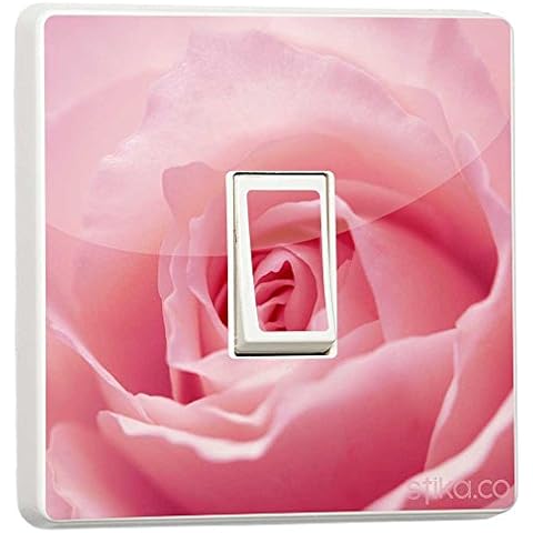 stika.co Lichtschalter-Aufkleber, einzeln, Motiv Blumen/Tiere/Natur/Sport Rosa Cover