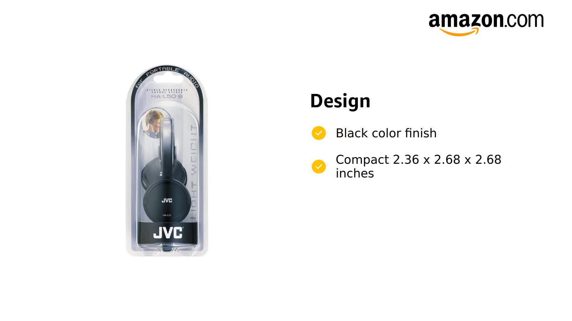 Amazon.com: JVC HA-L50B Black Foldable Lightweight Stylish