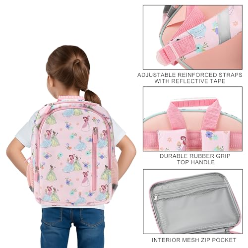 Disney Princesses 2-Piece 14" Toddler Backpack & Lunch Kit Set For girls School And Travel4