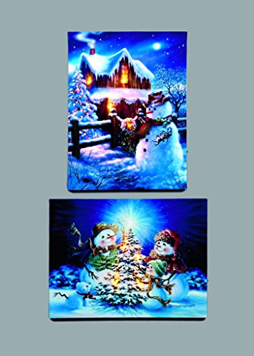 LED Christmas Canvas Scene Battery Operated Light