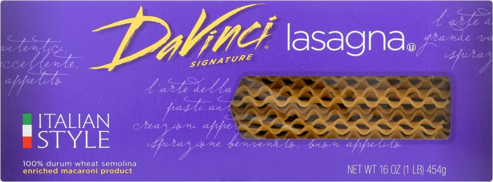 DaVinci, Italian Pasta, 16oz Box (Pack of 6) (Choose Types of Pasta Below) (Lasagne 16oz Box)
