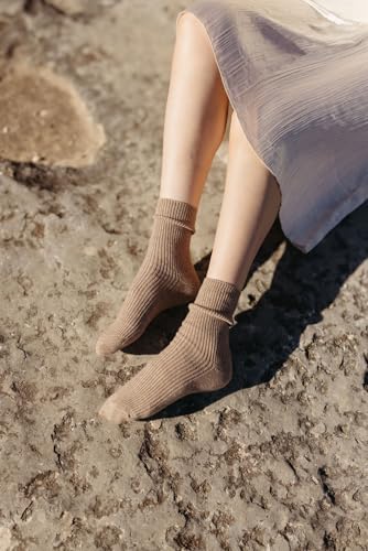 Image of MELUSA Wool Cashmere Socks for Women, Super Soft Warm Cozy Winter Gift Crew Socks