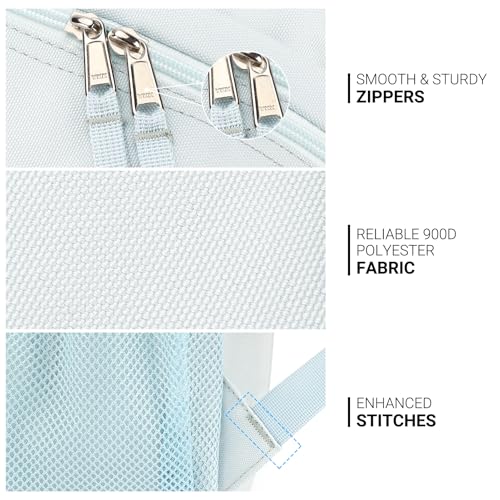 Image of ZORFIN 26L Backpack for College, and Travel: Water Resistant Bookbag - Light Gray Blue
