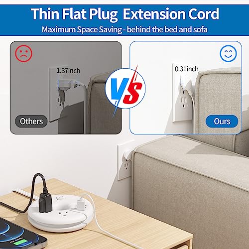 NTONPOWER Regleta de Viaje, Aprobada para Crucero, Regleta Portátil con Enchufe Plano - 3 Tomas con 3 Puertos USB, Cable de Extensión de 1.22 m para Accesorios de Crucero, Esenciales de Viaje miniatura 4