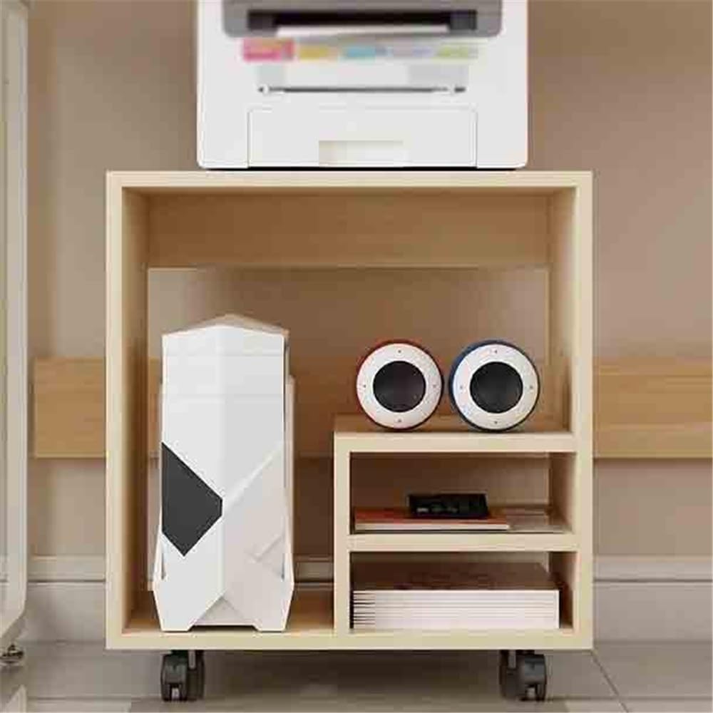Soporte para impresora Gabinete for computadora de escritorio, estante for impresora, estante de almacenamiento de oficina con polea, estante de almacenamiento multifuncional Mesa para impresora