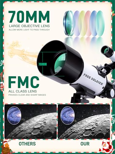 Image of Telescope for Adults Astronomy Beginners - 70mm Aperture and 400mm Focal Length Astronomical Refractor Telescope Great Astronomy for Christmas with Package, White