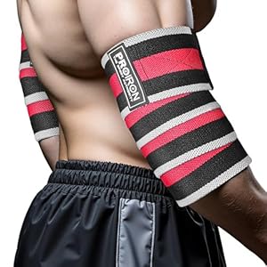 PROIRON Elbow Wraps for Weightlifting,Elastic Elbow Support Increases Stability of Joints, 40″ Elbow Straps for Bench Press, Bent Row & Powerlifting for Men and Women – Pair (Phantom Red)